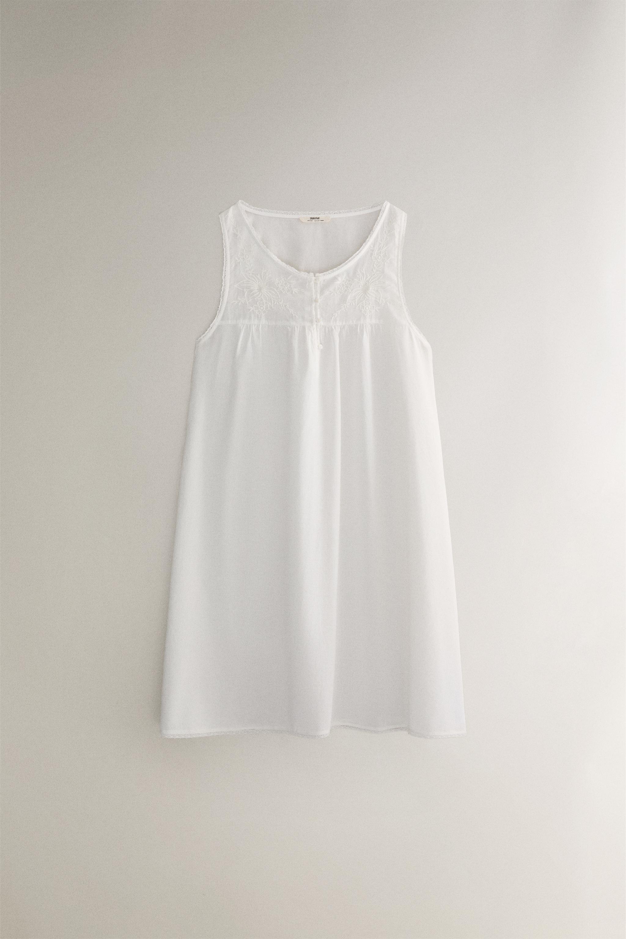 CHEMISE DE NUIT COTON BRODERIES